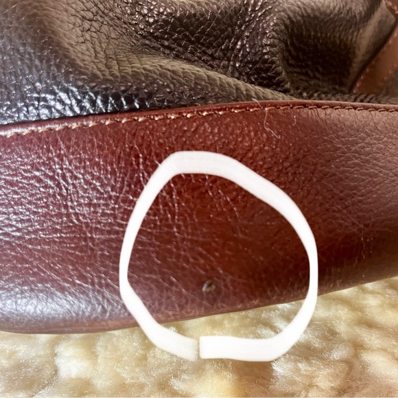 Divina Firenze black & brown leather drawstring bucket bag purse convert xbody - Picture 5 of 9